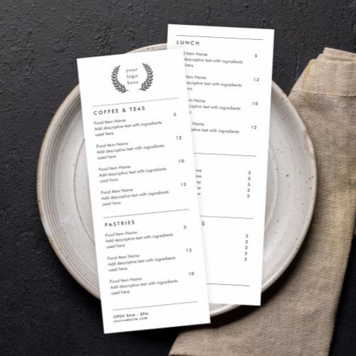 Your Logo Simple Restaurant Bar Menu