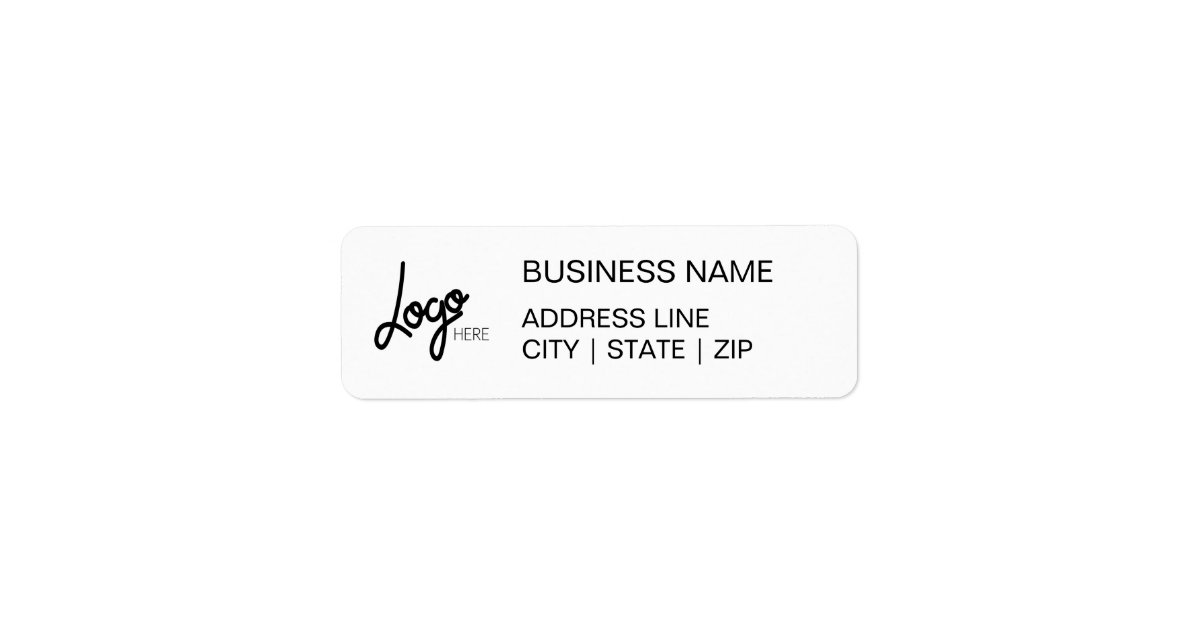 Your Logo Simple Return Address Labels White Zazzle