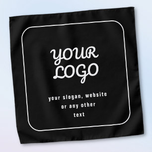 Your Logo & Slogan or other text Black & White Bandana