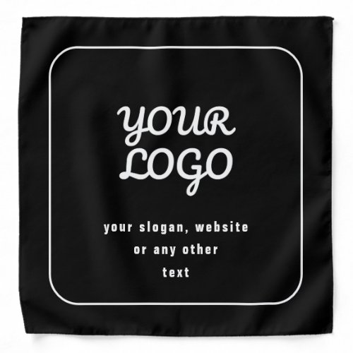 Your Logo  Slogan or other text  Black  White Bandana