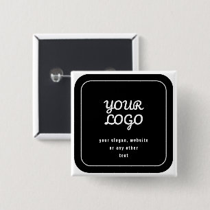 Your Logo & Slogan or other text Black & White Button