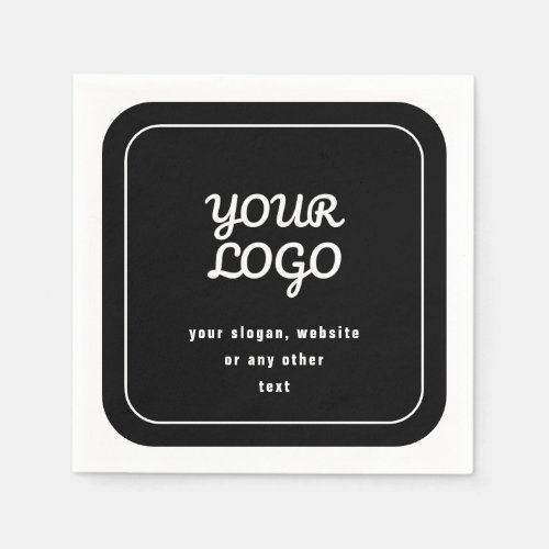 Your Logo  Slogan or other text  Black  White Napkins