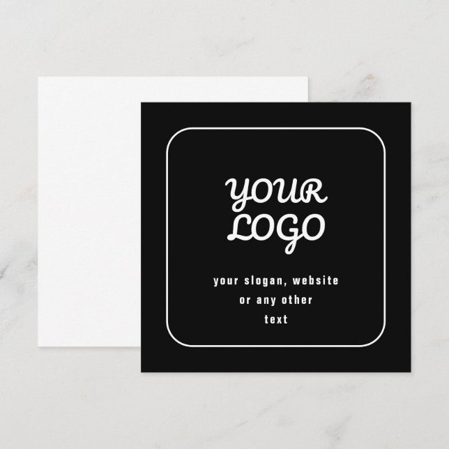 Your Logo & Slogan or other text | Black & White Note Card (Front/Back)