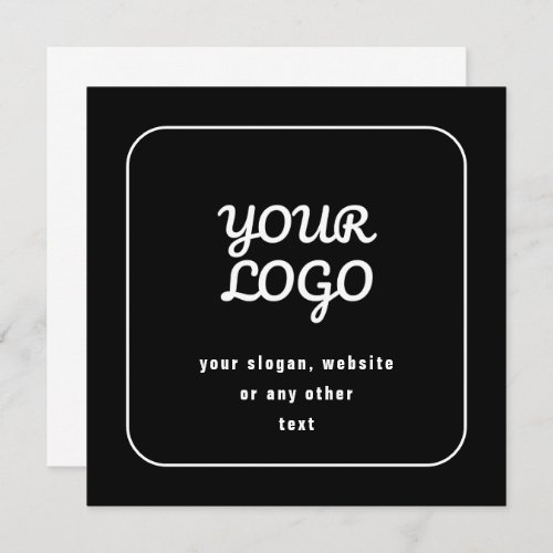 Your Logo  Slogan or other text  Black  White Note Card