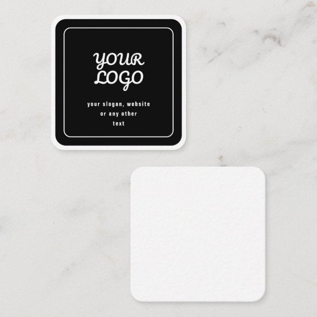 Your Logo & Slogan or other text | Black & White Note Card (Front/Back)