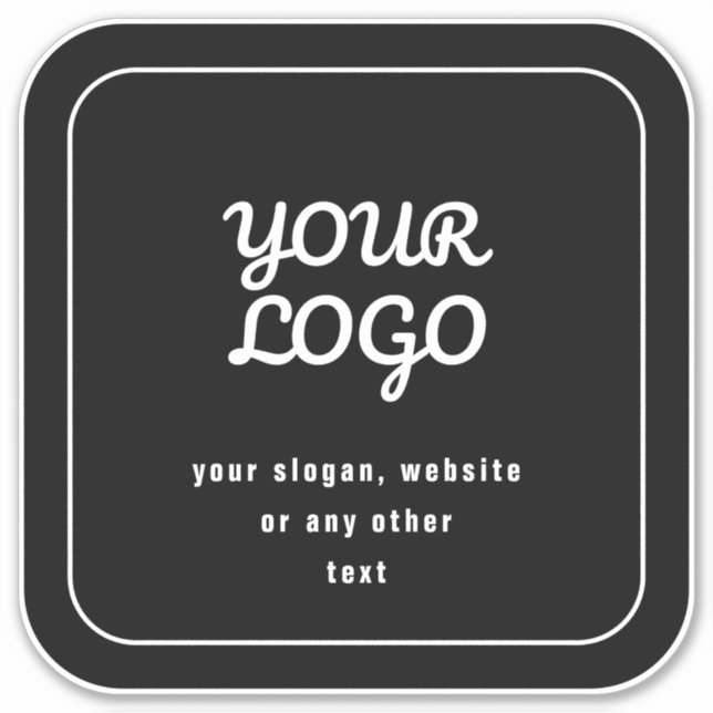 Your Logo & Slogan or other text | Black & White Sticker (Front)