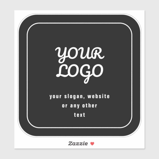 Your Logo & Slogan or other text | Black & White Sticker (Sheet)