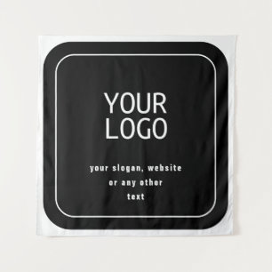 Your Logo & Slogan or other text Black & White Tapestry