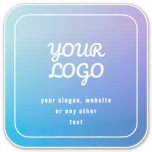 Your Logo & Slogan or other text Blue & Purple Sticker