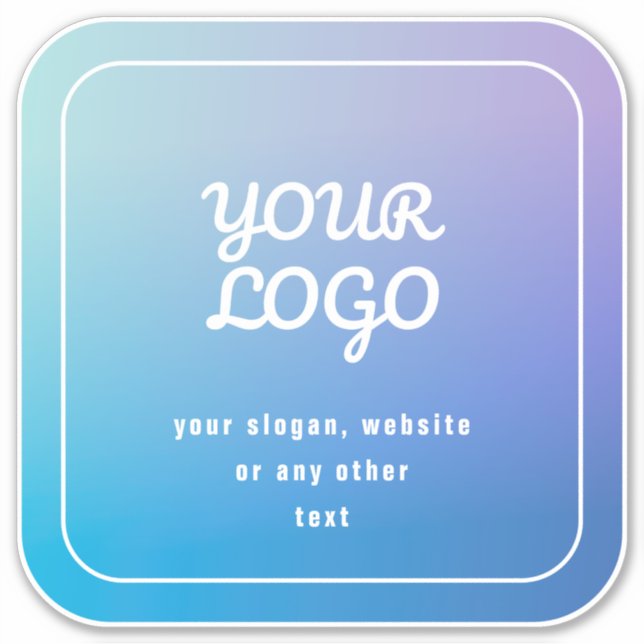 Your Logo & Slogan or other text | Blue & Purple Sticker (Front)