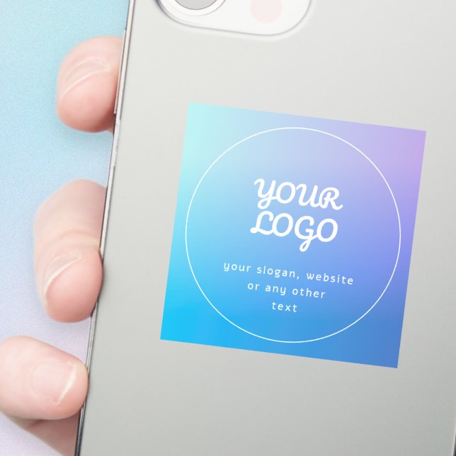 Your Logo & Slogan or other text | Blue & Purple Sticker (Creator Uploaded)