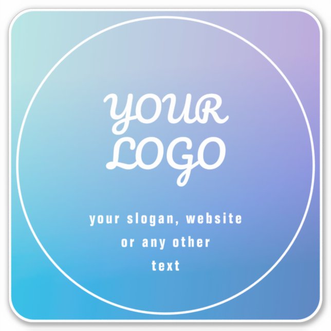 Your Logo & Slogan or other text | Blue & Purple Sticker (Front)