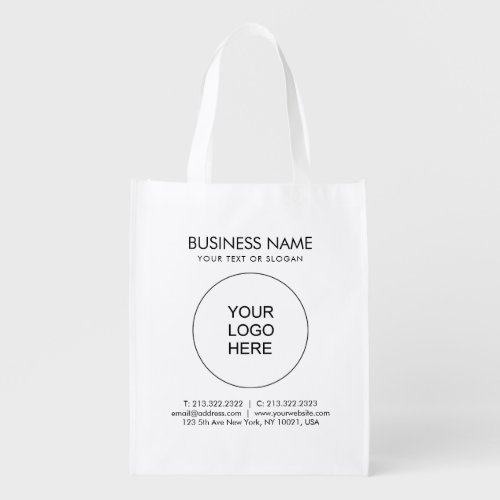 Your Logo Slogan Text Website Url Address Template Grocery Bag