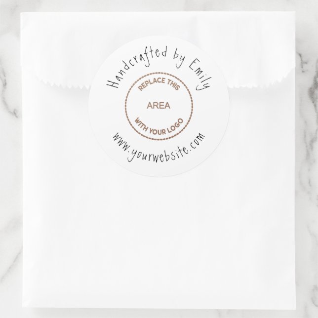 Your Logo Small Craft Business Website Classic Round Sticker (Bag)