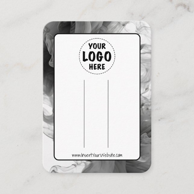 Your Logo Smokey Gothic Bow Hair Clip Display Card (Front)