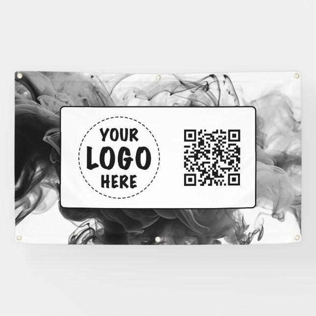 Your Logo Smokey Gothic Monochrome Banner (Horizontal)