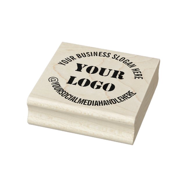 Your Logo Social Media Round Rubber Stamp Example (Stamp)