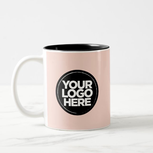 Your Logo Special Colors Golden Hour pink Two-Tone Coffee Mug (Left)