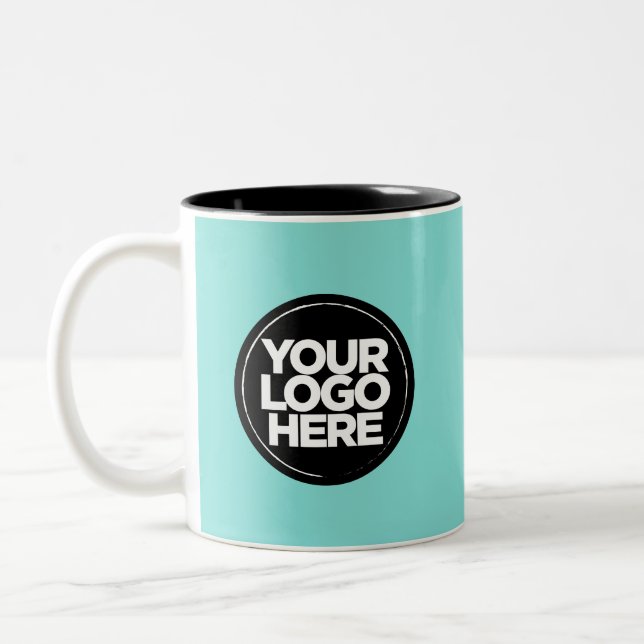 Your Logo Special Colors Turquoise Mugs Template (Left)