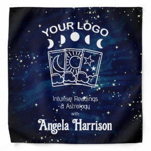 Your Logo Starry Night Sky Black Blue Tarot Cloth Bandana