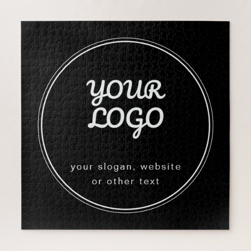 Your Logo Stylish Black  White Design Jigsaw Puzzle