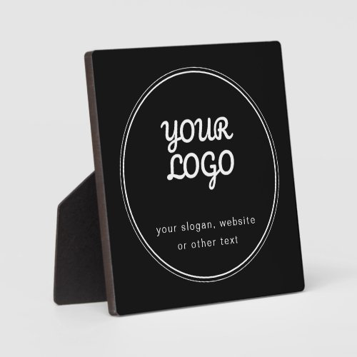 Your Logo Stylish Black  White Design Plaque