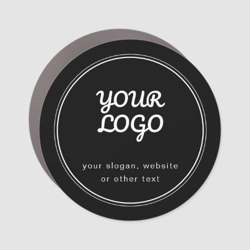 Your Logo Stylish Editable Black  White Car Magnet