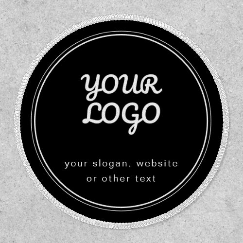 Your Logo Stylish Editable Black  White Design Patch