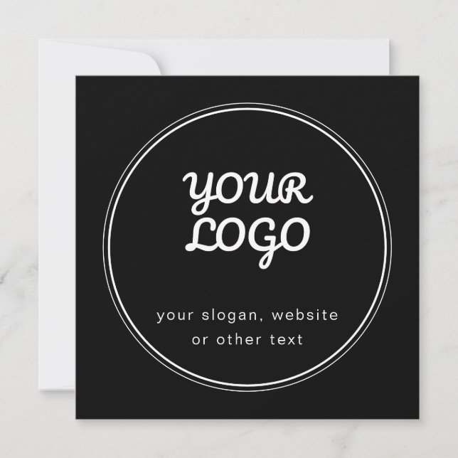 Your Logo Stylish Editable Black & White Invitation (Front)