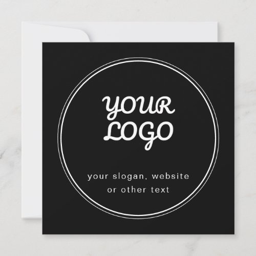 Your Logo Stylish Editable Black  White Invitation