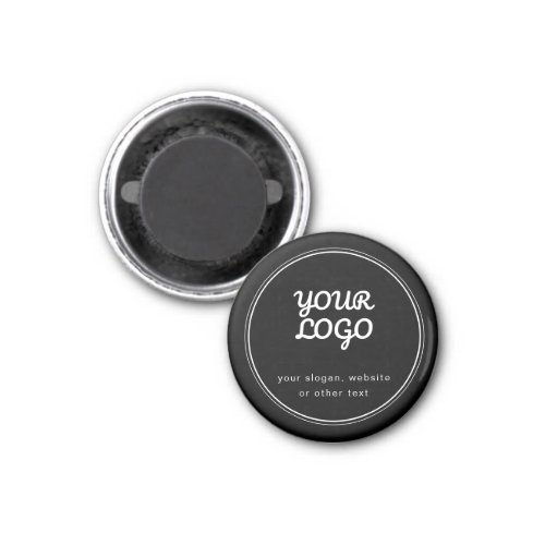 Your Logo Stylish Editable Black  White Magnet