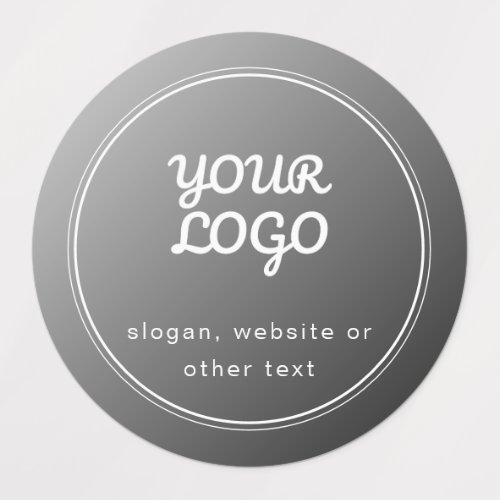 Your Logo  Stylish Gray Gradient Waterproof Labels