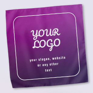 Your Logo & Stylish Light to Dark Purple Ombre Bandana