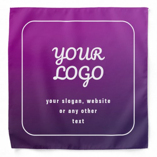 Your Logo  Stylish Light to Dark Purple Ombre Bandana