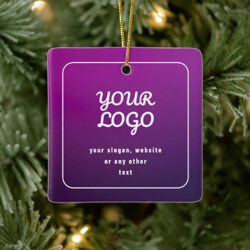 Your Logo  Stylish Light to Dark Purple Ombre Ceramic Ornament