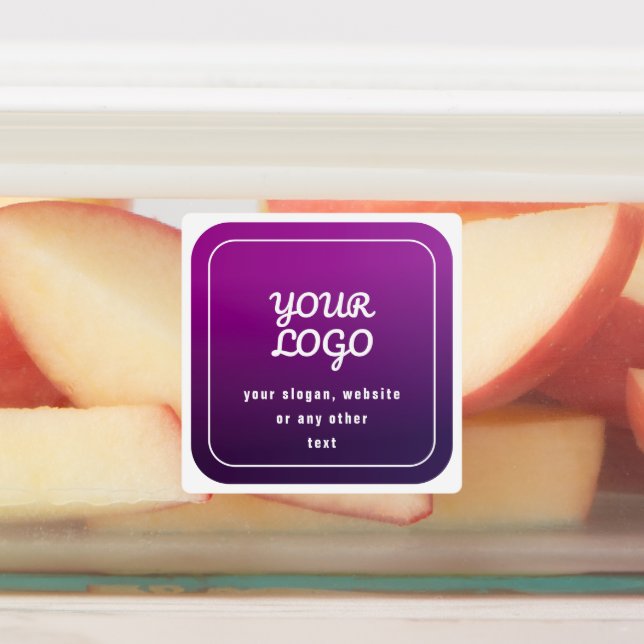 Your Logo & Stylish Light to Dark Purple Ombre Labels (Affixed)