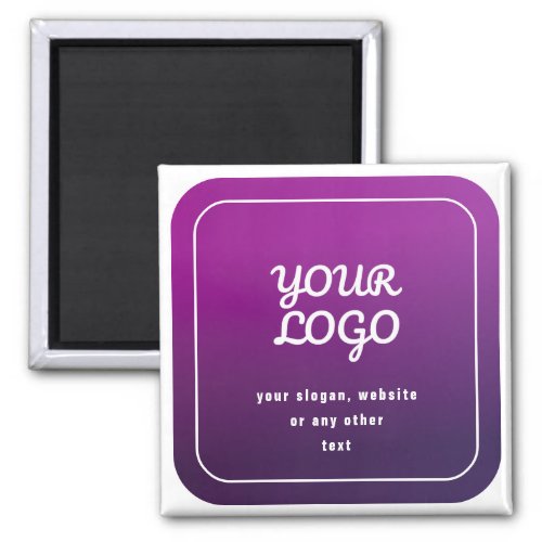 Your Logo  Stylish Light to Dark Purple Ombre Magnet