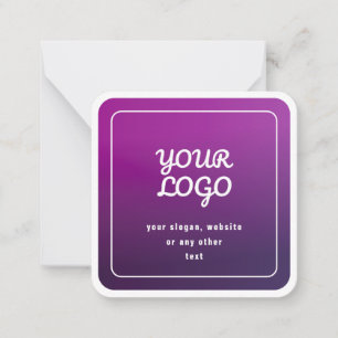 Your Logo & Stylish Light to Dark Purple Ombre Note Card