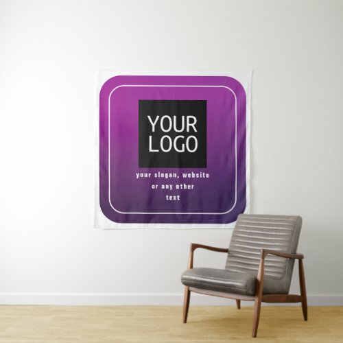 Your Logo  Stylish Light to Dark Purple Ombre Tapestry