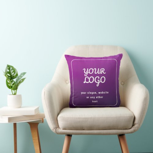 Your Logo  Stylish Light to Dark Purple Ombre Throw Pillow