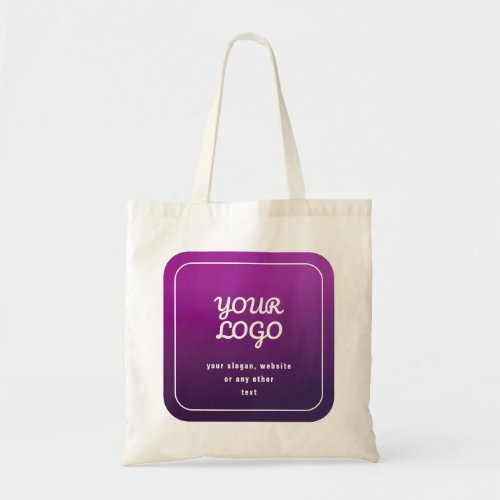 Your Logo  Stylish Light to Dark Purple Ombre Tote Bag