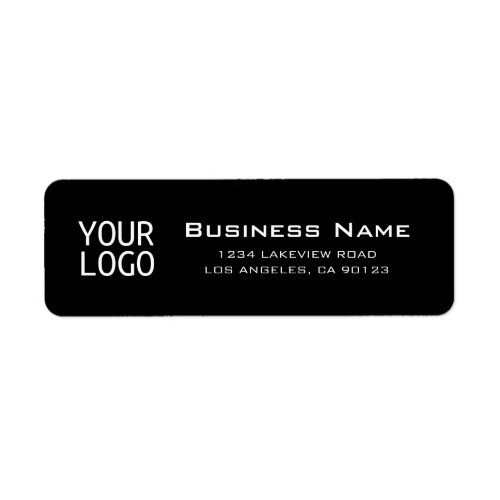 Your Logo Stylish Modern Black Return Address Label