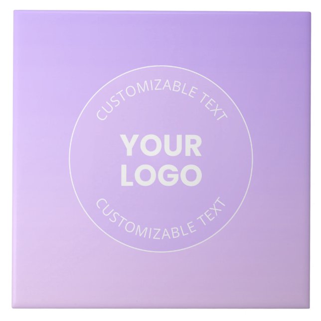 Your Logo | Subtle Lavender Ombre Gradient Ceramic Tile (Front)