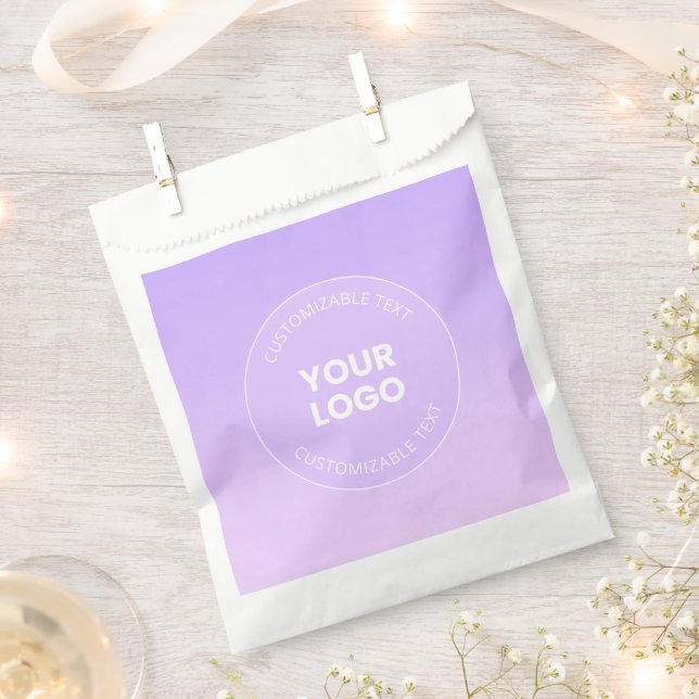 Your Logo | Subtle Lavender Ombre Gradient Favor Bag (Clipped)