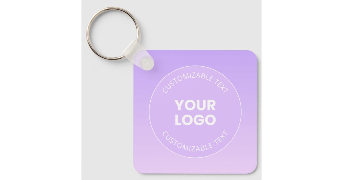 Your Logo | Subtle Lavender Ombre Gradient Keychain | Zazzle