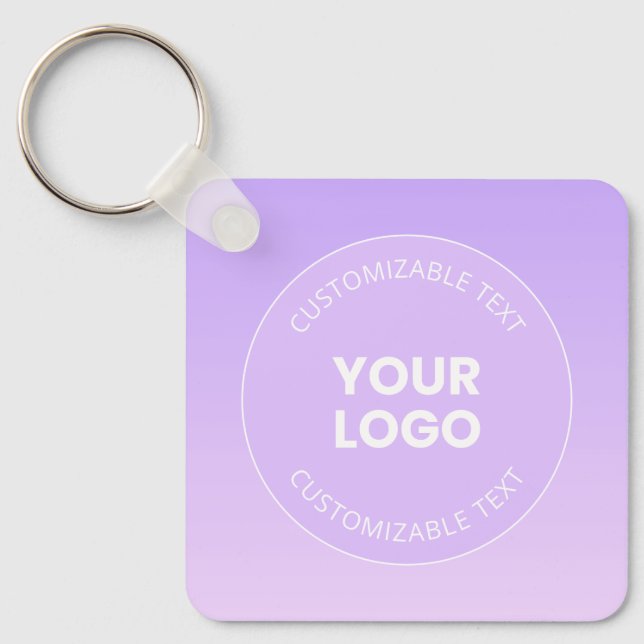 Your Logo | Subtle Lavender Ombre Gradient Keychain (Front)