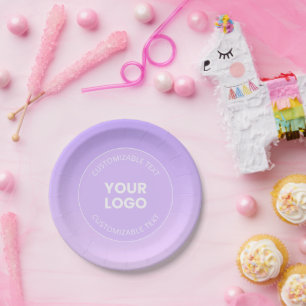 Your Logo Subtle Lavender Ombre Gradient Paper Plates