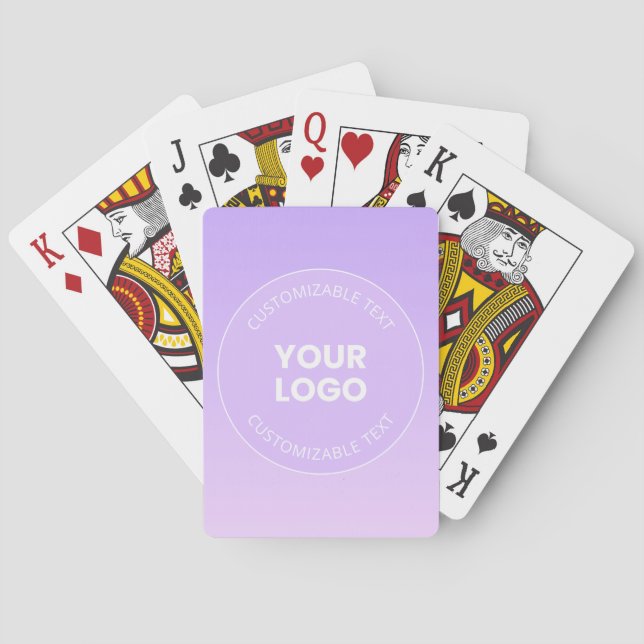 Your Logo | Subtle Lavender Ombre Gradient Poker Cards (Back)