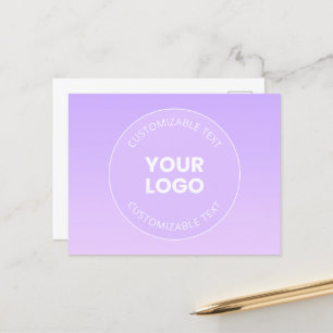 Your Logo   Subtle Lavender Ombre Gradient Postcard