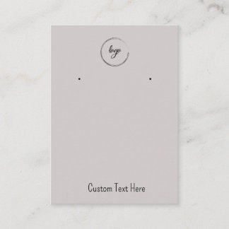 Your Logo Taupe Simple Earrings Display Cards